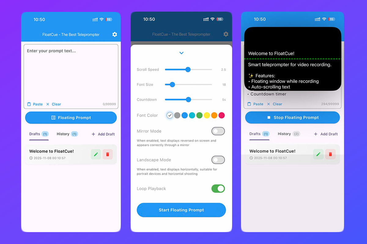 FloatCue 应用截图